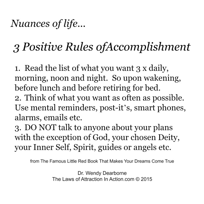 3 Positive rules of accomplishment